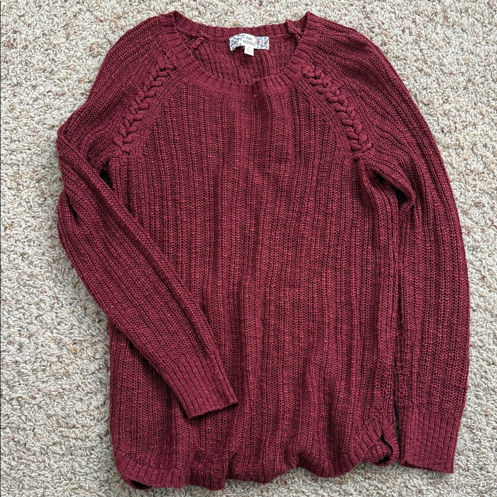 Pink Republic Maroon Knit Sweater